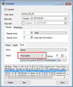 Scheduler: Play Playlist to Zone