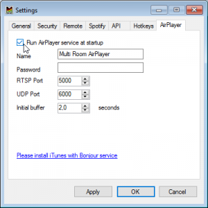 AirPlay settings