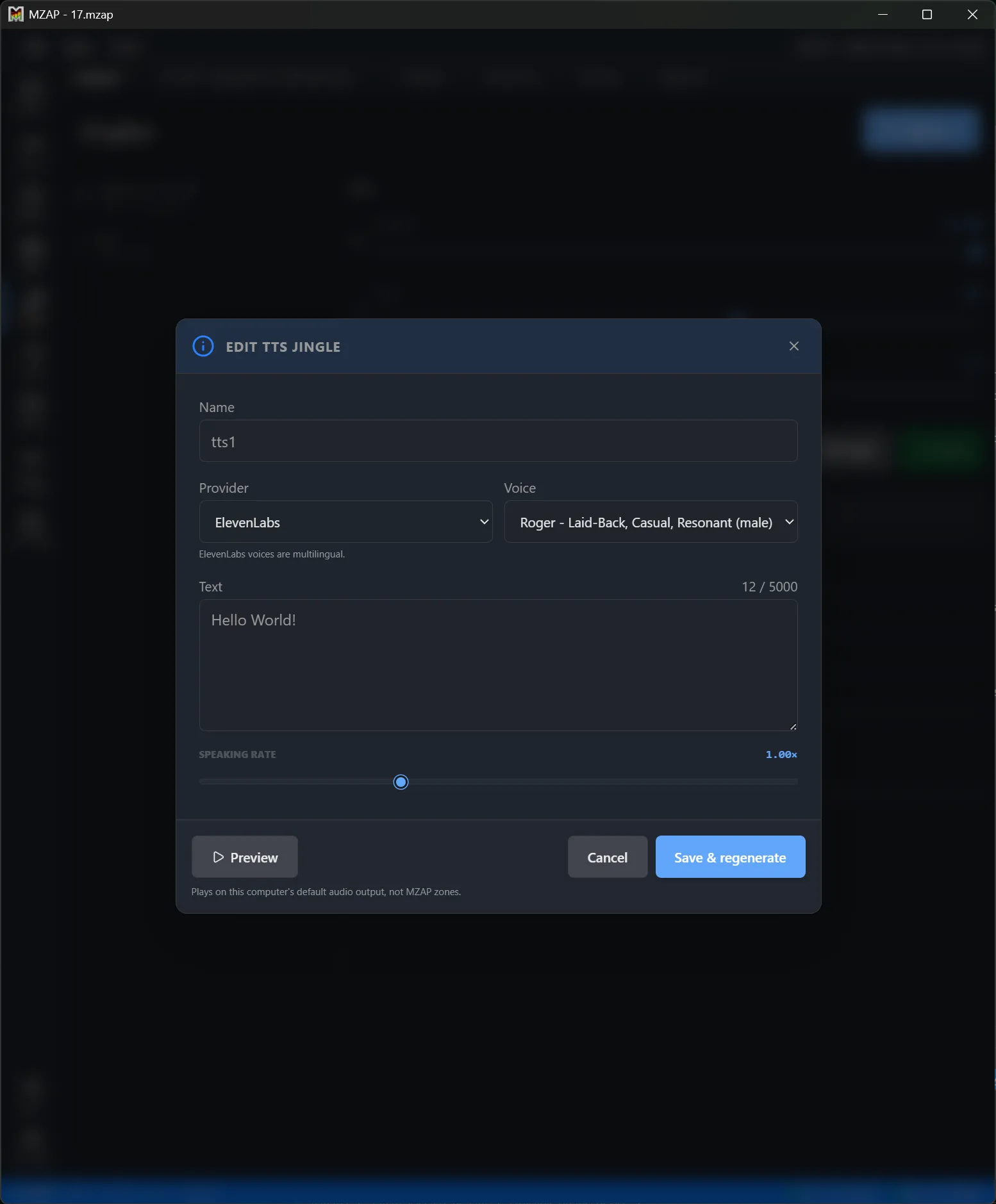 Text-to-speech jingle creation