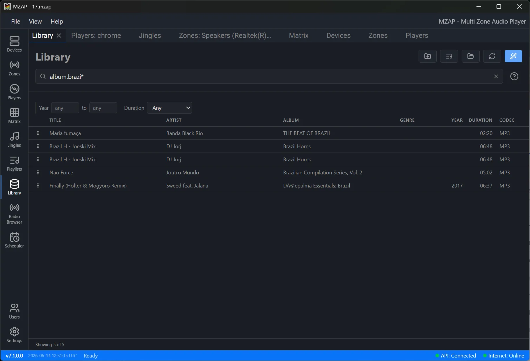 Media library and search