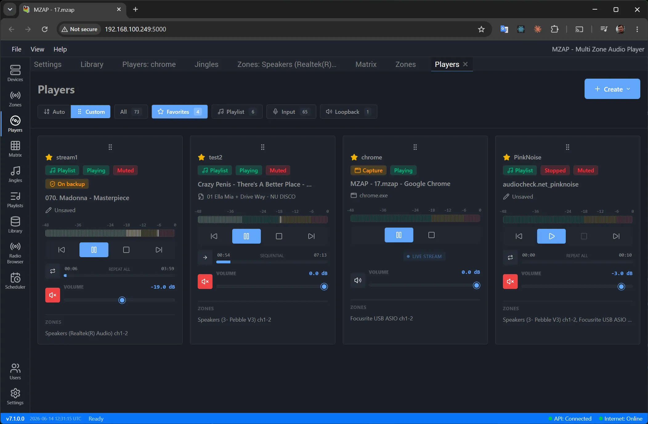 Remote control from a web browser
