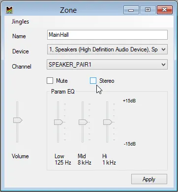 Zone window