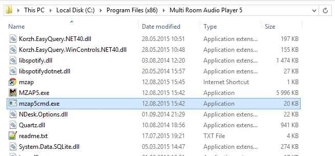 strumento console mzap5cmd