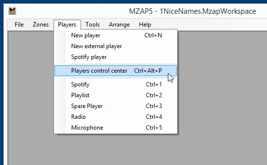 Avvia Players Control Center