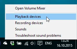 Windows Palyback devices