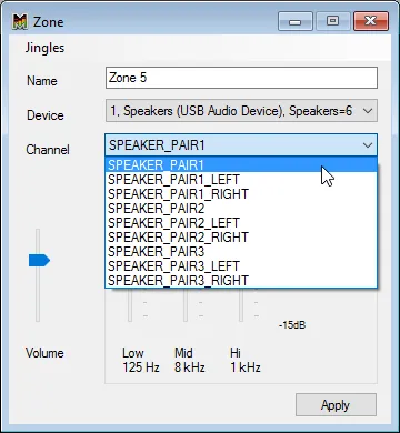 Create new audio Zone