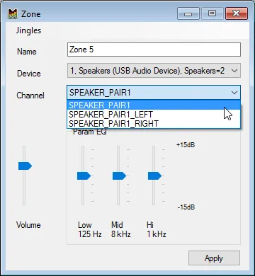 Create new audio Zone