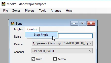 Stop Jingle in Zone