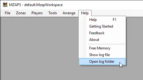 Open Log folder