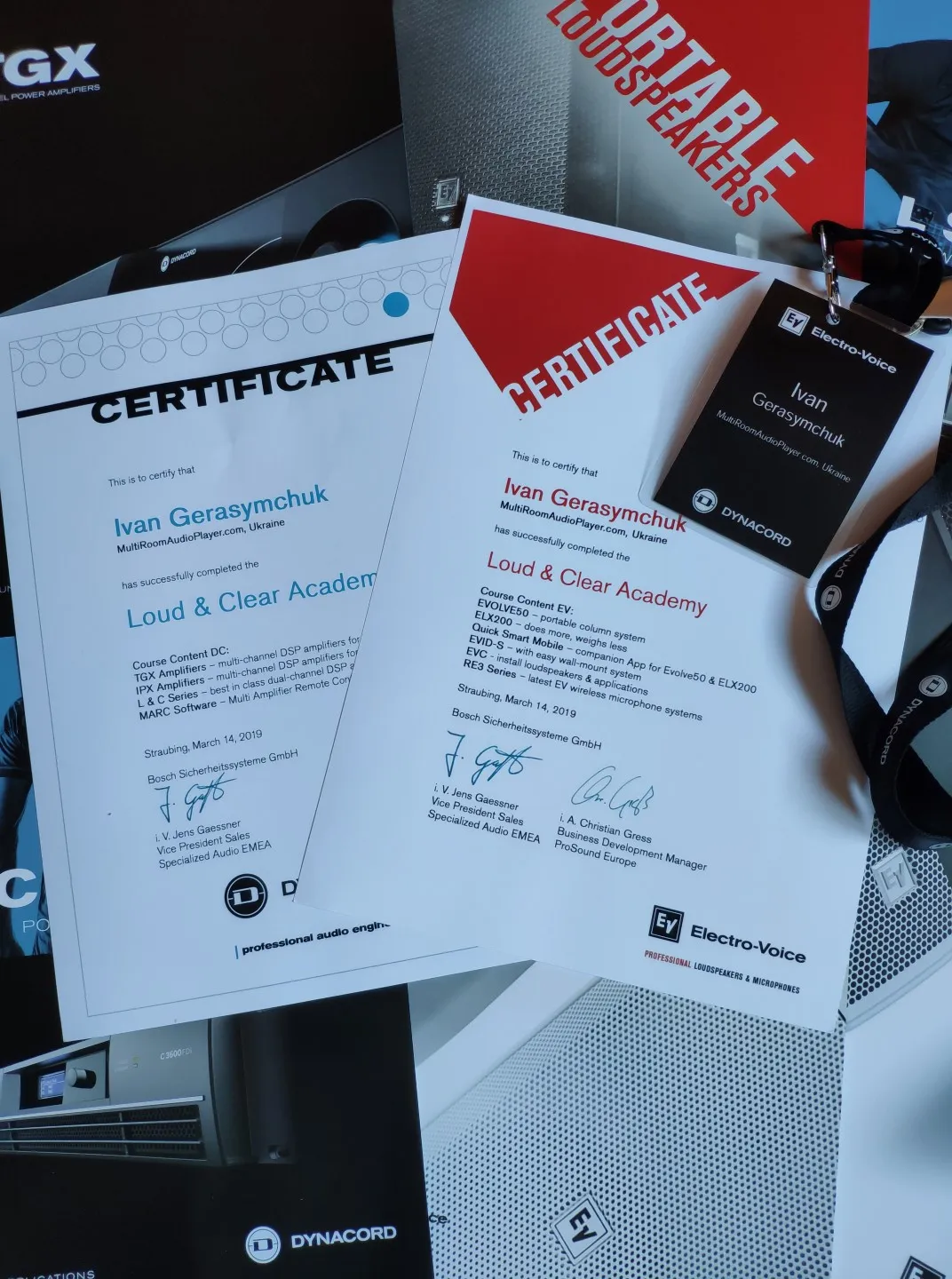 Loud & Clear Academy certificates