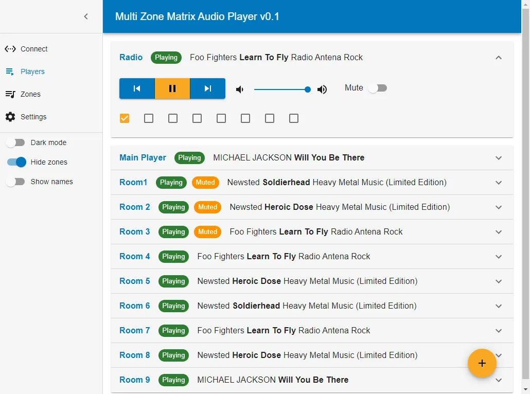 Multi Zone Matrix Audio Player - Players