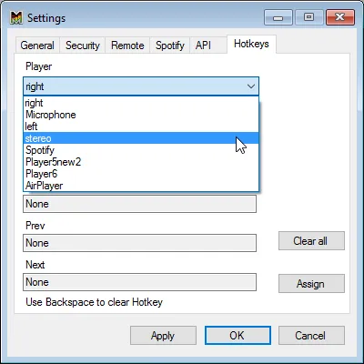 Select Player