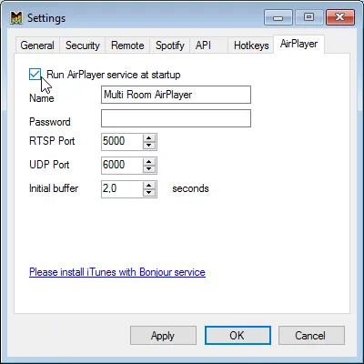 AirPlay-Einstellungen