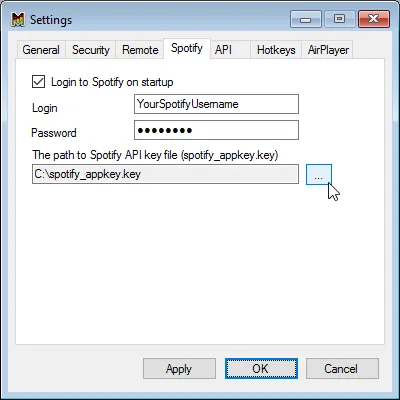Spotify settings