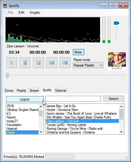 Spotify player