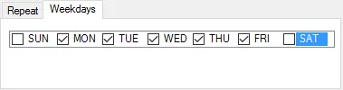 Scheduler weekdays