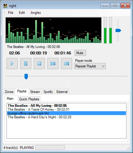 Player mit Internetradiosender in der Playlist