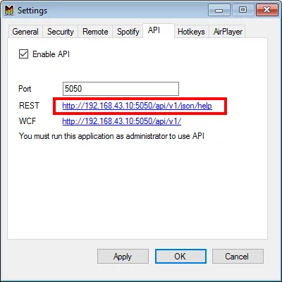 API Settings