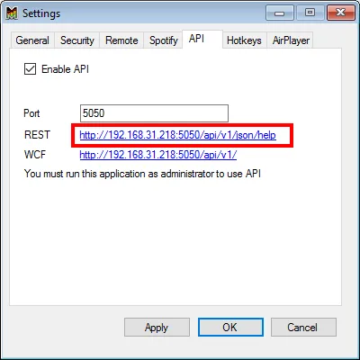 API Settings