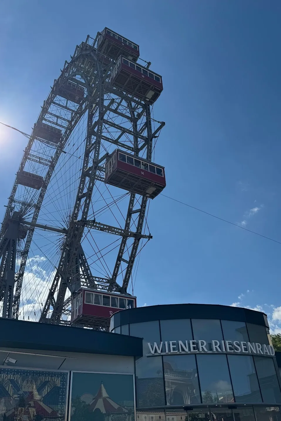 The Wiener Riesenrad seen from the Prater entrance