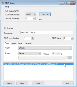 Create GPIO task